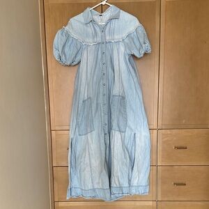 Free people Light Blue Denim Maxi Dress